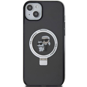 Оригинален гръб KARL LAGERFELD Ring Stand Karl & Choupette MagSafe - iPhone 13 / 14 / 15 черен - Img 3