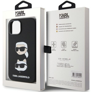 Оригинален гръб KARL LAGERFELD Silicone Karl & Choupette Head - iPhone 15 Plus / 14 Plus черен - Img 8