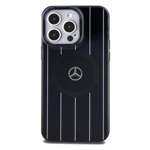 Оригинален гръб MERCEDES Double Layer Crossed Lines MagSafe - iPhone 15 Pro черен - Img 3