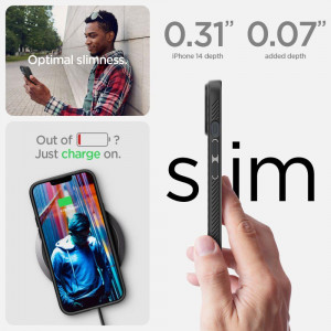 Оригинален гръб SPIGEN Liquid Air - iPhone 14 черен мат - Img 14