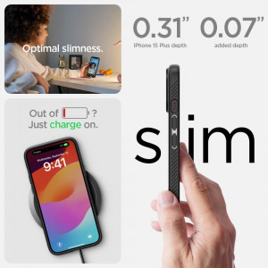 Оригинален гръб SPIGEN Liquid Air - iPhone 15 Plus черен мат - Img 13