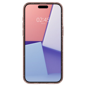 Оригинален гръб SPIGEN Liquid Crystal Glitter - iPhone 15 Pro розов кварц - Img 10