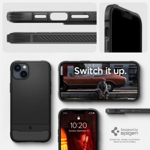 Оригинален гръб SPIGEN Rugged Armor MagSafe - iPhone 14 черен мат - Img 8