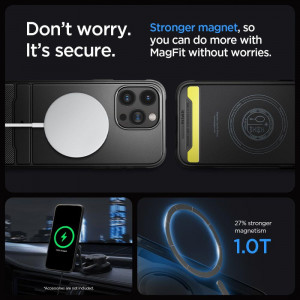 Оригинален гръб SPIGEN Rugged Armor MagSafe - iPhone 15 Pro черен мат - Img 14
