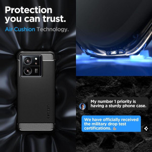 Оригинален гръб SPIGEN Rugged Armor - Xiaomi 13T / 13T Pro черен мат - Img 6