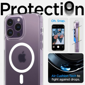 Оригинален гръб SPIGEN Ultra Hybrid MagSafe - iPhone 14 Pro кристалнопрозрачен мат - Img 10