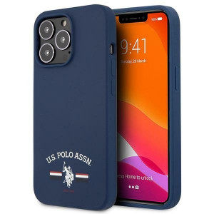 Оригинален гръб US POLO Silicone USHCP13XSFGV - iPhone 13 Pro Max тъмносин - Img 1