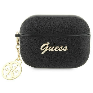Оригинален калъф за слушалки GUESS Glitter Flake 4G Charm GUAP2GLGSHK - AirPods Pro 2 черен - Img 1