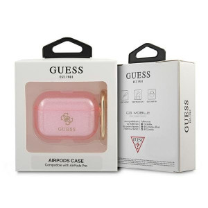 Оригинален калъф за слушалки GUESS Glitter GUAPUCG4GP - AirPods Pro розов - Img 3