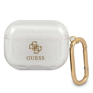 Оригинален калъф за слушалки GUESS Glitter GUAPUCG4GT - AirPods Pro прозрачен - Img 1