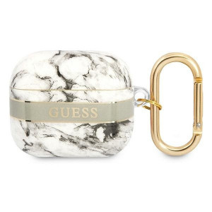 Оригинален калъф за слушалки GUESS Marble Strap GUA3HCHMAG - AirPods 3 сив - Img 1