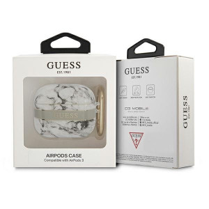 Оригинален калъф за слушалки GUESS Marble Strap GUA3HCHMAG - AirPods 3 сив - Img 3