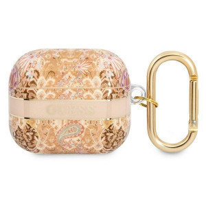 Оригинален калъф за слушалки GUESS Paisley Strap GUA3HHFLD - AirPods 3 златист - Img 1