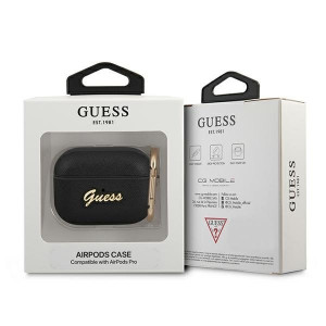 Оригинален калъф за слушалки GUESS Saffiano Script Metal GUAPSASMK - AirPods Pro черен - Img 3