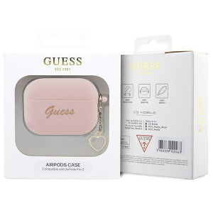Оригинален калъф за слушалки GUESS Silicone Charm Heart GUAP2LSCHSP - AirPods Pro 2 розов - Img 4