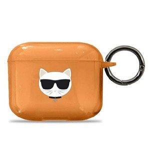 Оригинален калъф за слушалки Karl LAGERFELD Choupette KLA3UCHFO - AirPods 3 оранжев