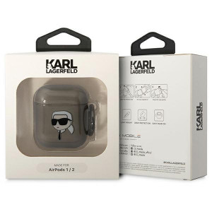 Оригинален калъф за слушалки Karl LAGERFELD Karl's Head KLA2HNIKTCK - AirPods 1 / 2 черен - Img 3