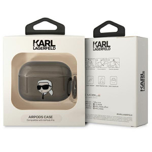 Оригинален калъф за слушалки Karl LAGERFELD Karl's Head KLAPHNIKTCK - AirPods Pro черен - Img 3