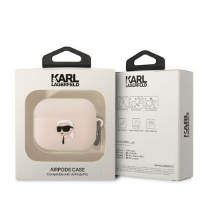 Оригинален калъф за слушалки Karl LAGERFELD Silicone Karl Head 3D KLAPRUNIKP - AirPods Pro розов - Img 3