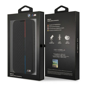 Оригинален калъф тип книга BMW M Collection Triangles BMBKS22MTRTBK - Samsung Galaxy S22+ черен - Img 7