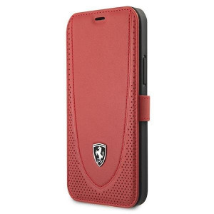 Оригинален калъф тип книга FERRARI Off Track Perforated FEOGOFLBKP12LRE - iPhone 12 Pro Max червен - Img 1