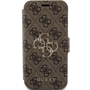 Оригинален калъф тип книга GUESS 4G Metal Logo - iPhone 15 Pro кафяв - Img 3