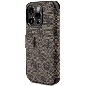 Оригинален калъф тип книга GUESS 4G Metal Logo - iPhone 15 Pro Max кафяв - Img 6
