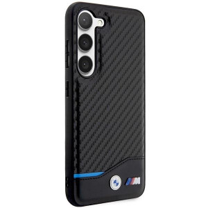 Оригинален твърд гръб с карбонов дизайн BMW BMHCS23M22NBCK - Samsung Galaxy S23+ черен - Img 4