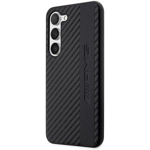 Оригинален твърд гръб AMG Carbon Stripe & Embossed AMHCS23MBLSCA - Samsung Galaxy S23+ черен - Img 2