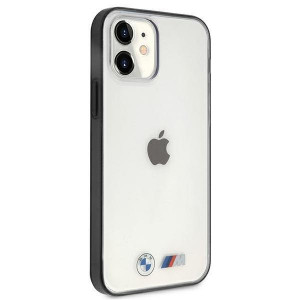 Оригинален твърд гръб BMW Sandblast BMHCP12SMBTOK - iPhone 12 mini прозрачен с черна рамка - Img 4