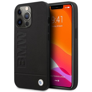 Оригинален твърд гръб BMW Signature Logo Imprint MagSafe BMHMP14LSLLBK - iPhone 14 Pro черен - Img 1