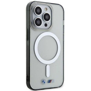Оригинален твърд гръб BMW Silver Ring MagSafe BMHMP14LHCRS - iPhone 14 Pro прозрачен - Img 4