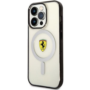 Оригинален твърд гръб FERRARI Outline MagSafe FEHMP14LURKT - iPhone 14 Pro прозрачен - Img 2
