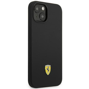 Оригинален твърд гръб FERRARI Silicone Metal Logo FEHCP14SSIBBK - iPhone 14 черен - Img 4