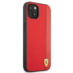 Оригинален твърд гръб FERRARI Track Carbon Stripe FESAXHCP13SRE - iPhone 13 mini червен - Img 4