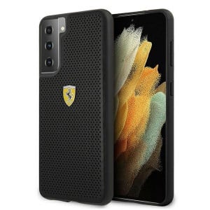 Оригинален твърд гръб FERRARI Track Perforated FESPEHCS21 5GSBK - Samsung Galaxy S21 5G черен - Img 1