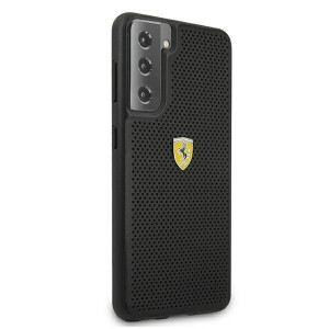 Оригинален твърд гръб FERRARI Track Perforated FESPEHCS21MBK - Samsung Galaxy S21+ 5G черен - Img 4