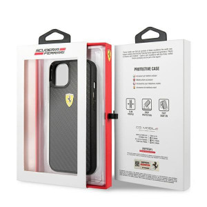 Оригинален твърд гръб FERRARI Track Real Carbon FEHCP13SFCABK - iPhone 13 mini черен - Img 8