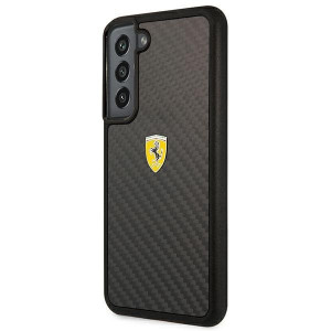 Оригинален твърд гръб FERRARI Track Real Carbon FEHCS22MFCAK - Samsung Galaxy S22+ черен - Img 2
