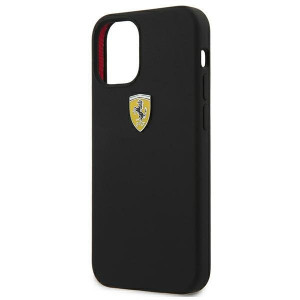 Оригинален твърд гръб FERRARI Track Silicone FESSIHCP12SBK - iPhone 12 mini черен - Img 6
