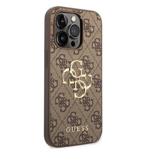 Оригинален твърд гръб GUESS 4G Big Metal Logo GUHCP15L4GMGBR - iPhone 15 Pro кафяв - Img 4