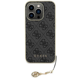 Оригинален твърд гръб GUESS 4G Charms GUHCP15LGF4GGR - iPhone 15 Pro сив - Img 3