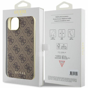 Оригинален твърд гръб GUESS 4G Charms GUHCP15MGF4GBR - iPhone 15 Plus кафяв - Img 8