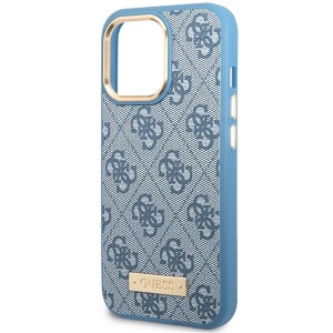 Оригинален твърд гръб GUESS 4G Logo Plate MagSafe - iPhone 14 Pro Max син - Img 6