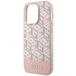 Оригинален твърд гръб GUESS GCube Stripes MagSafe GUHMP14LHGCFSEP - iPhone 14 Pro розов - Img 6