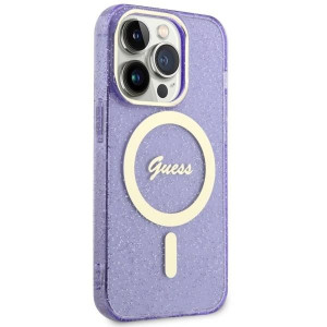Оригинален твърд гръб GUESS Glitter Gold MagSafe GUHMP14LHCMCGU - iPhone 14 Pro лилав - Img 4