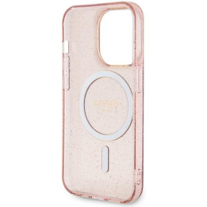 Оригинален твърд гръб GUESS Glitter Gold MagSafe GUHMP14XHCMCGP - iPhone 14 Pro Max розов - Img 7