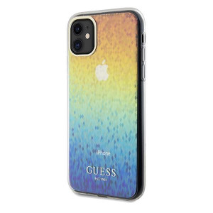 Оригинален твърд гръб GUESS IML Faceted Mirror Disco Iridescent - iPhone 11 многоцветен - Img 2