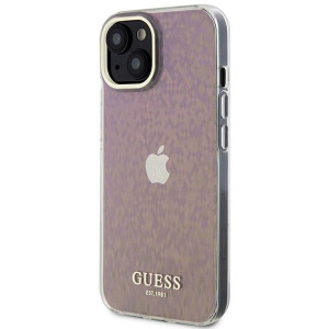 Оригинален твърд гръб GUESS IML Faceted Mirror Disco Iridescent GUHCP15SHDECMP - iPhone 15 розов - Img 2