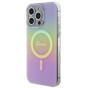Оригинален твърд гръб GUESS IML Iridescent MagSafe - iPhone 15 Pro розов - Img 2